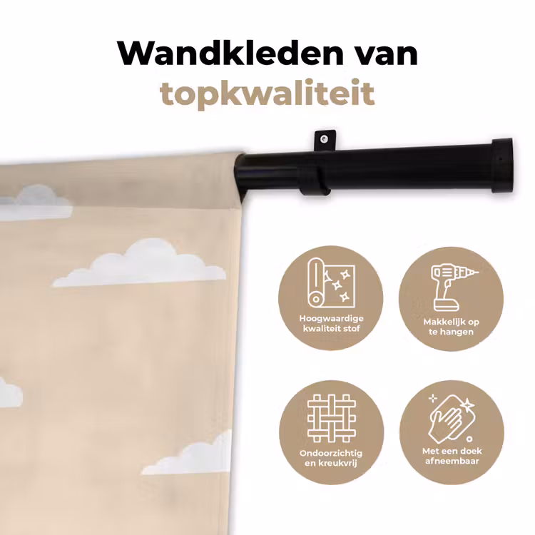 Toren - Pisa - Architectuur - Minimalistisch - Beige Wandkleed katoen klein -sfeer2