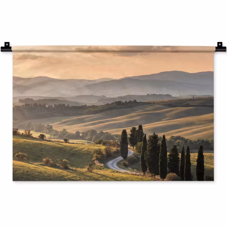 Toscaans - Landschap - Heuvels Wandkleed katoen klein -zz3d
