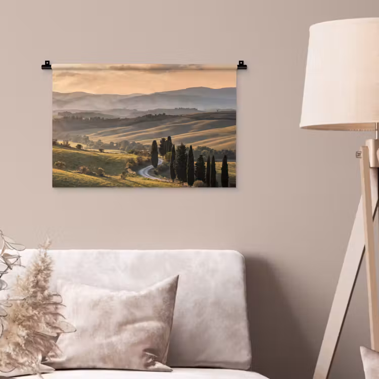 Toscaans - Landschap - Heuvels Wandkleed katoen klein -sfeer4