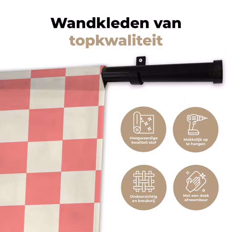 Traditioneel - Patroon - Roze Wandkleed katoen klein 269 -sfeer2