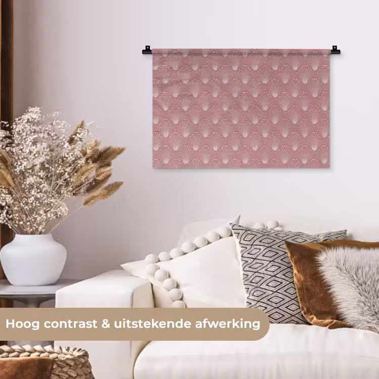 Trendy - Patroon - Roze Wandkleed katoen klein 269 -sfeer1