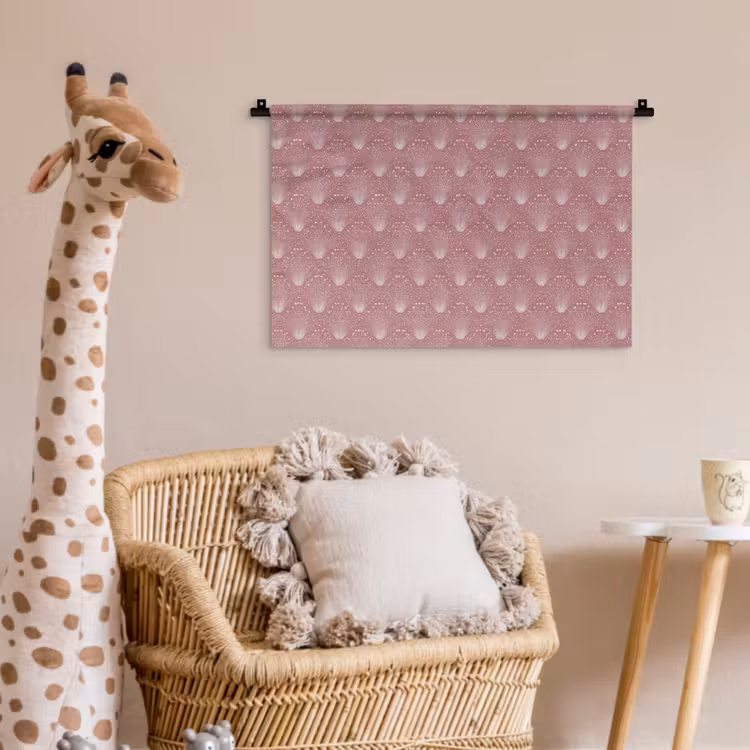 Trendy - Patroon - Roze Wandkleed katoen klein 269 -wsfeer5_kind