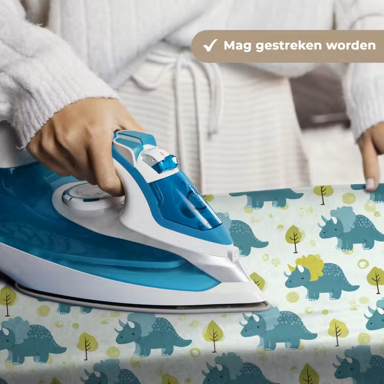 Triceratop - Blauw - Stippen - Boompjes Wandkleed katoen klein -sfeer9