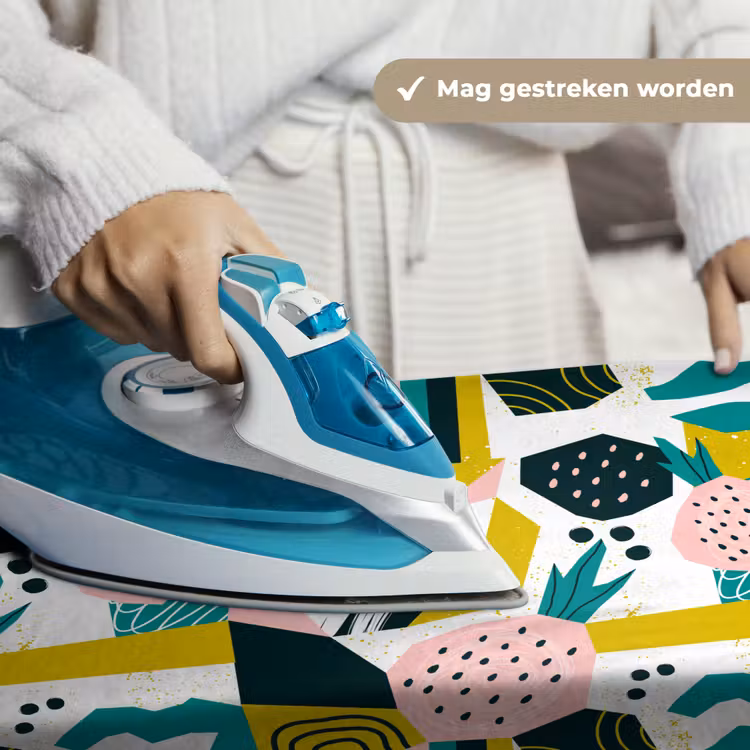 Tropisch - Abstract - Ananas - Geel - Groen - Roze Wandkleed katoen klein 269 -sfeer9