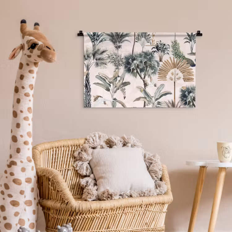Tropisch - Bomen - Bladeren - Jungle Wandkleed katoen klein -wsfeer5_kind