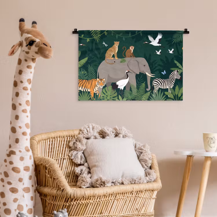 Tropisch - Jungle - Groen Wandkleed katoen klein -wsfeer5_kind