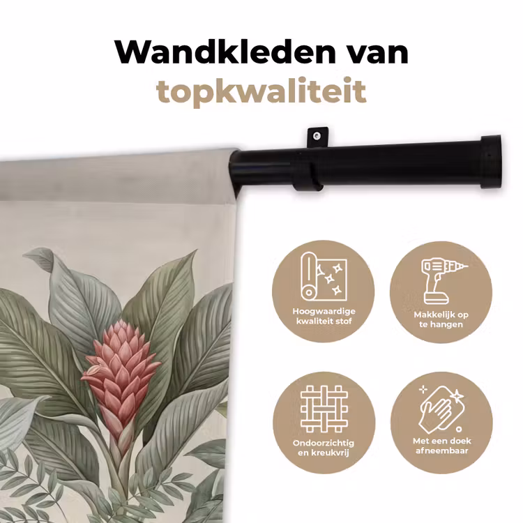 Tropisch - Planten - Modern - Groen Wandkleed katoen klein -sfeer2