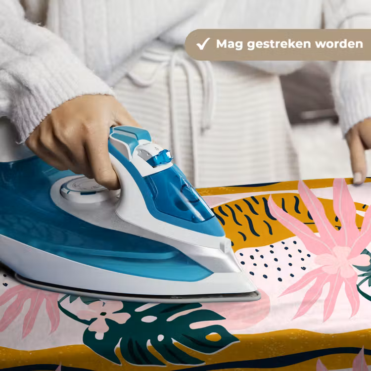 Tropisch - Tijger - Bladeren - Roze - Oranje Wandkleed katoen klein 269 -sfeer9