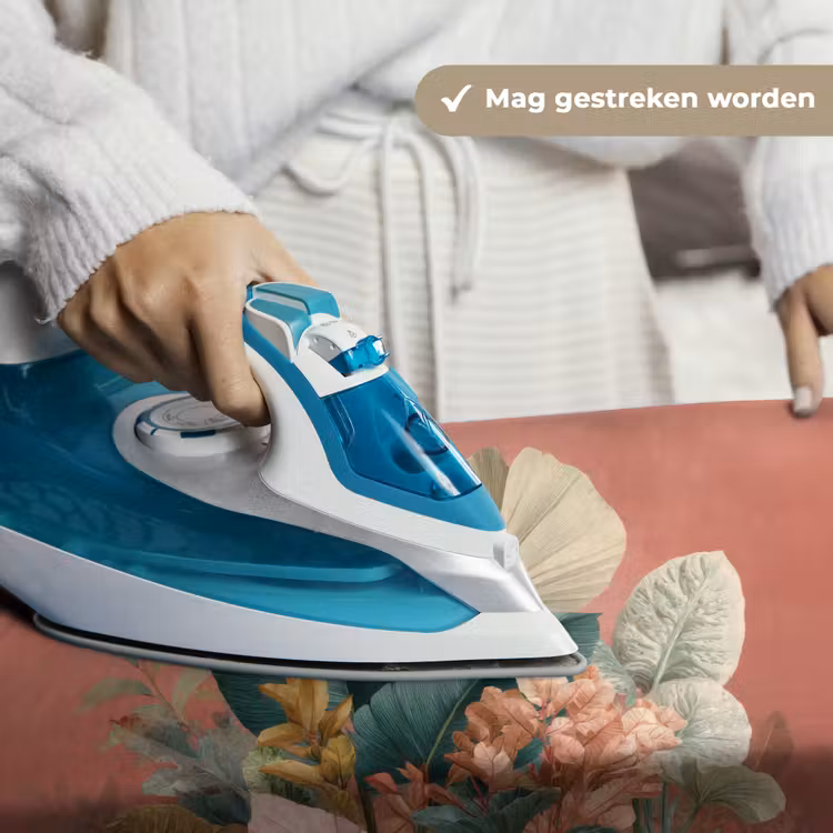 Tropische bladeren - Bloemen - Roze - groen Wandkleed katoen klein -sfeer9
