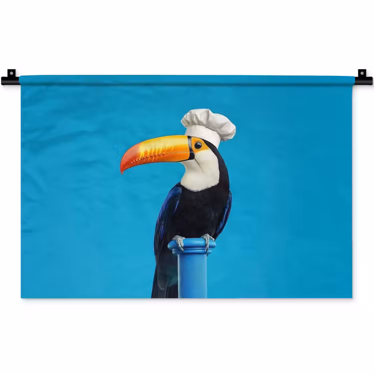 Tucan - Sokkel - Vogel - Koksmuts Wandkleed katoen klein -zz3d