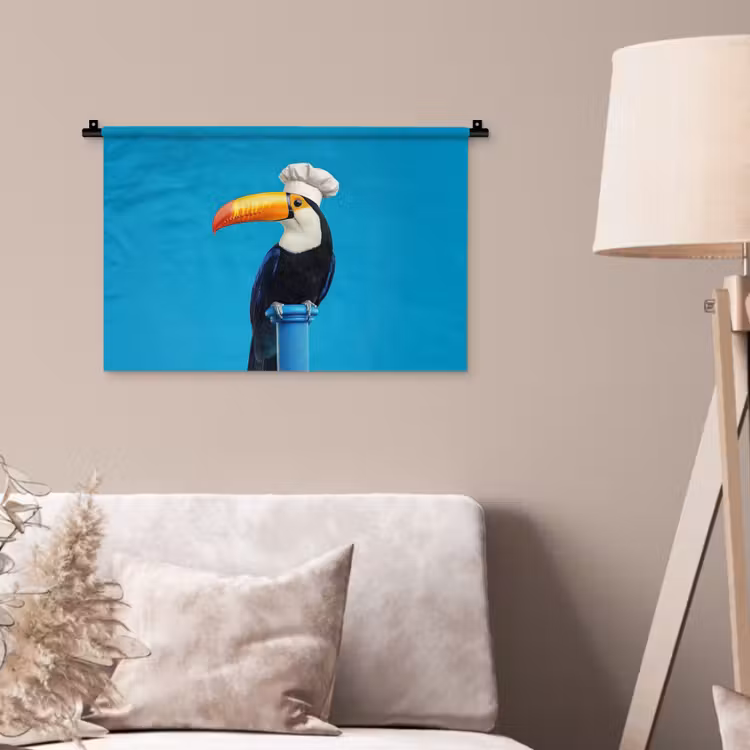 Tucan - Sokkel - Vogel - Koksmuts Wandkleed katoen klein -sfeer4