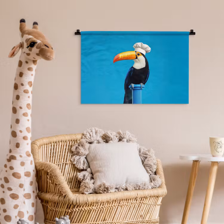 Tucan - Sokkel - Vogel - Koksmuts Wandkleed katoen klein -wsfeer5_kind