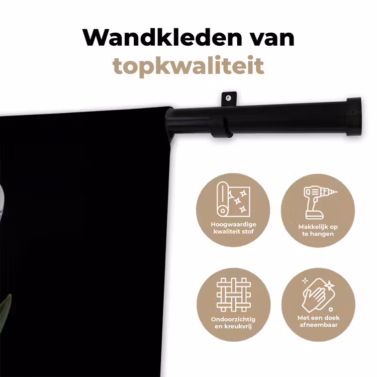 Tulp - Patroon - Blauw Wandkleed katoen klein -sfeer2