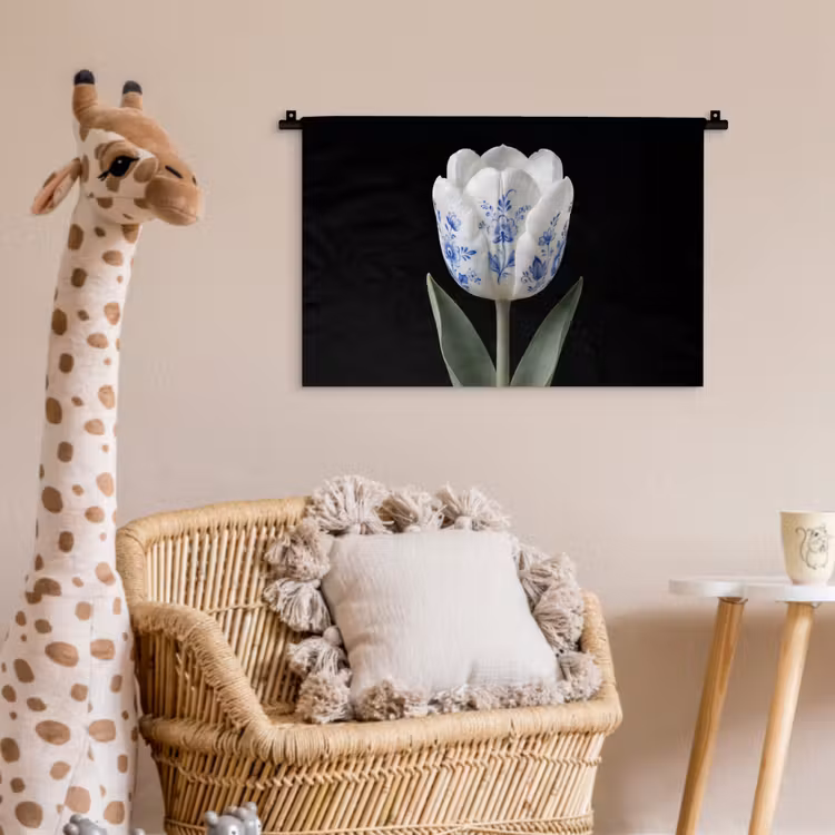 Tulp - Patroon - Blauw Wandkleed katoen klein -wsfeer5_kind
