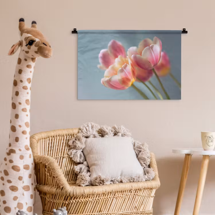 Tulpen - Roze - Stelen Wandkleed katoen klein -wsfeer5_kind