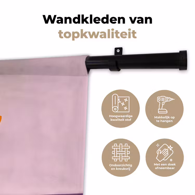 Tulpen - Vaas - Strepen - Paars Wandkleed katoen klein -sfeer2