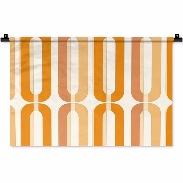 U-vorm - Retro - Oranje Wandkleed katoen klein 269 -zz3d