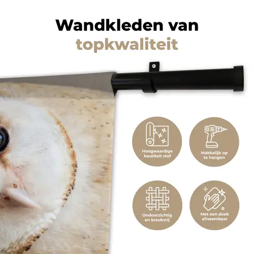 Uil - Bruin - Wit Wandkleed katoen klein -sfeer2