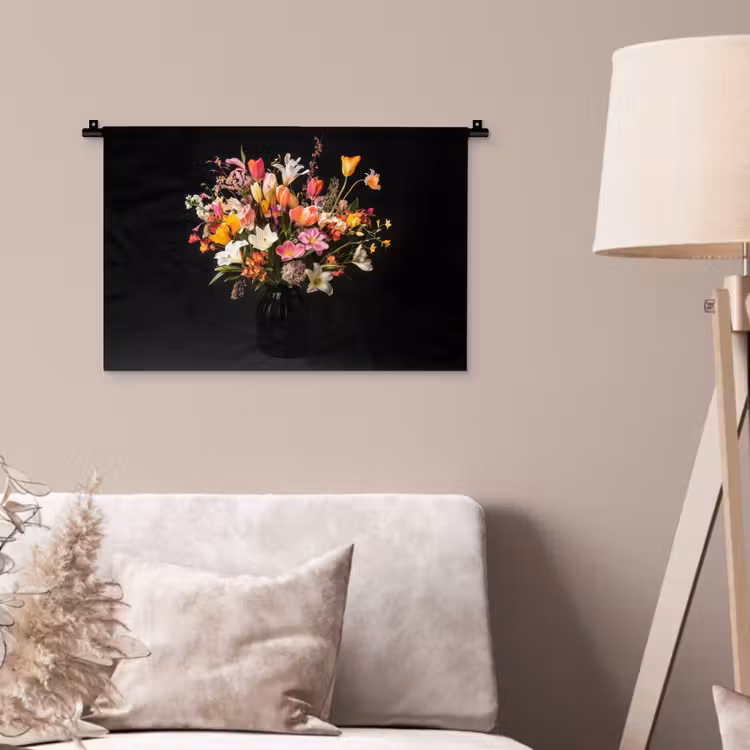 Vaas - Bloemen - Tulpen Wandkleed katoen klein -sfeer4