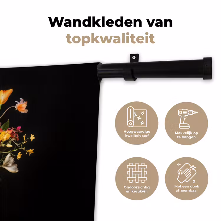 Vaas - Bloemen - Tulpen Wandkleed katoen klein -sfeer2