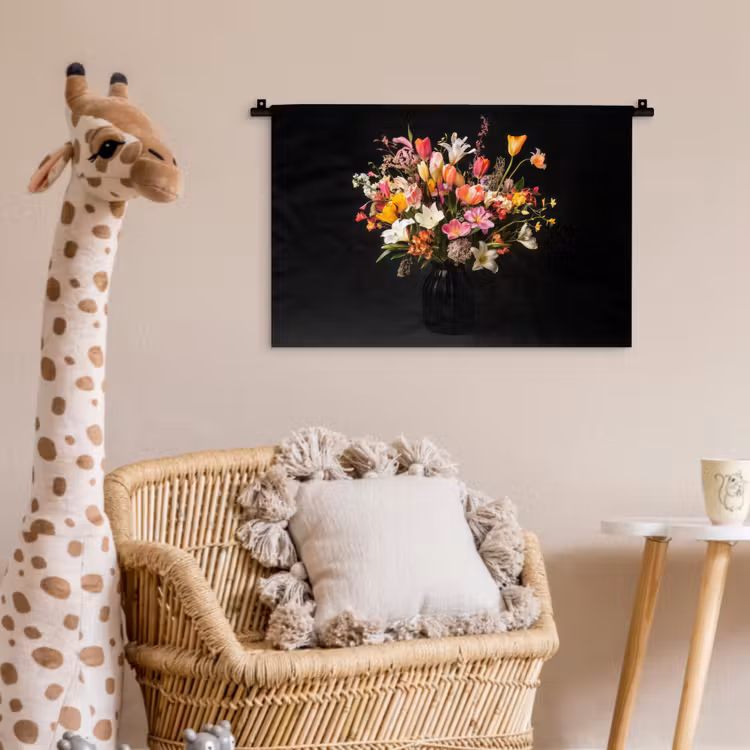 Vaas - Bloemen - Tulpen Wandkleed katoen klein -wsfeer5_kind
