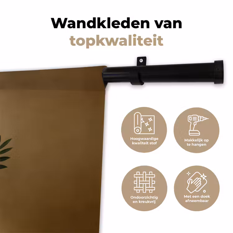 Vaas - Olijftakken - Bladeren - Beige Wandkleed katoen klein -sfeer2