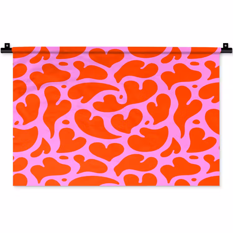 Valentijn - Harten - Roze - Rood Wandkleed katoen klein 269 -zz3d