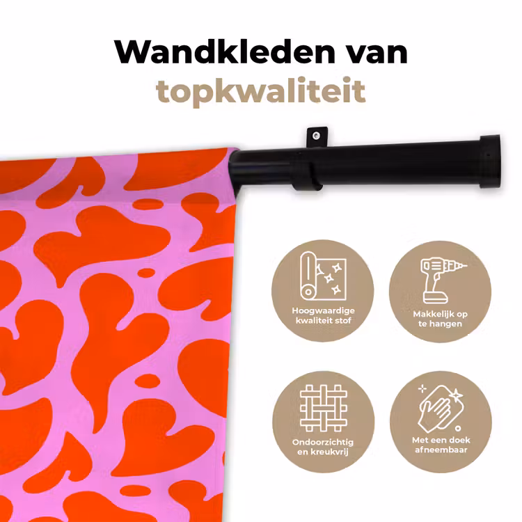 Valentijn - Harten - Roze - Rood Wandkleed katoen klein 269 -sfeer2