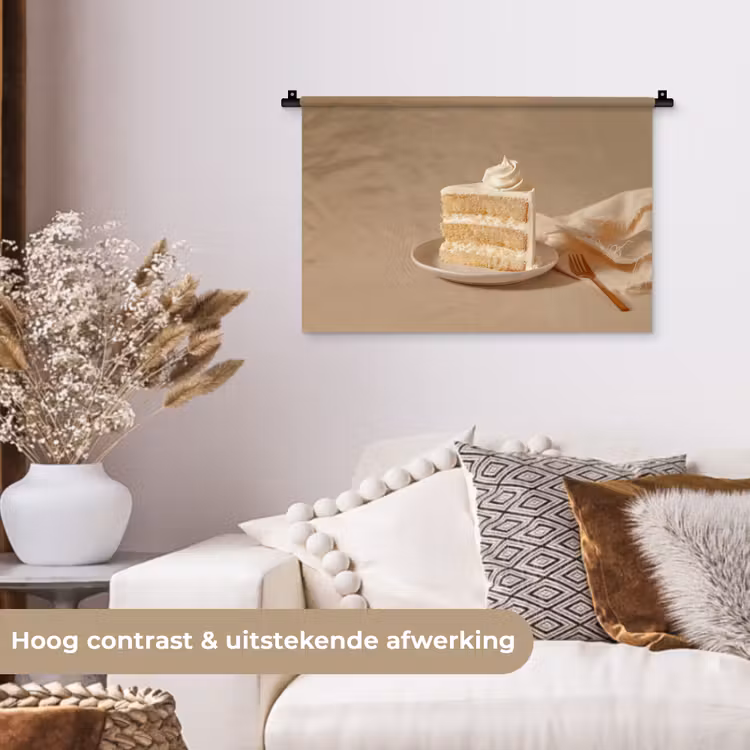 Vanilletaart - Cake - Romig Wandkleed katoen klein -sfeer1