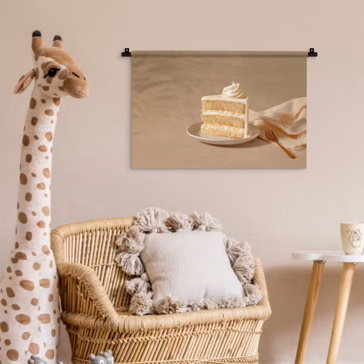 Vanilletaart - Cake - Romig Wandkleed katoen klein -wsfeer5_kind