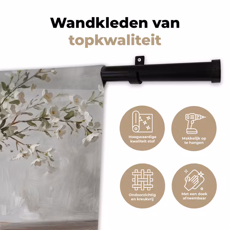 Vazen - Bloemen - Oranje Wandkleed katoen klein -sfeer2