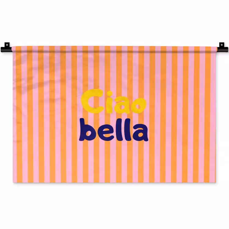 Verticaal - Strepen - Oranje - Ciao bella Wandkleed katoen klein -zz3d