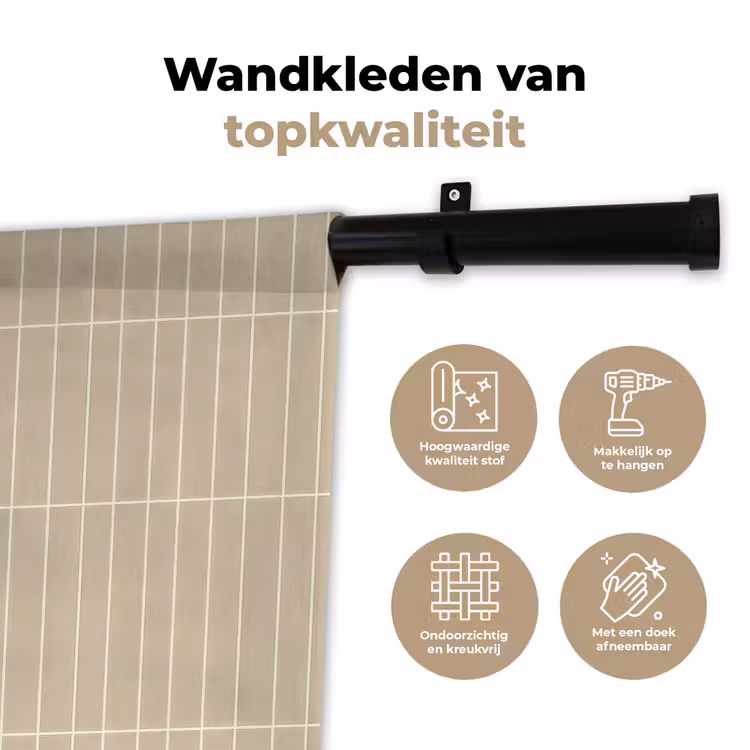 Verticaal - Wandtegel - Crème - Beige Wandkleed katoen klein 269 -sfeer2