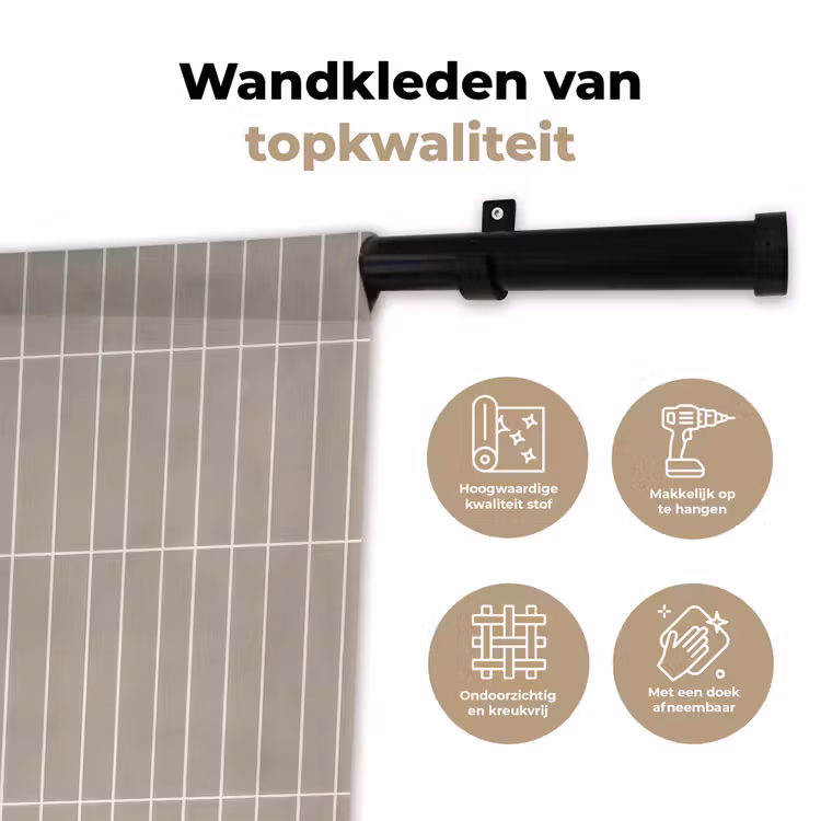 Verticaal - Wandtegel - Licht Beige Wandkleed katoen klein 269 -sfeer2