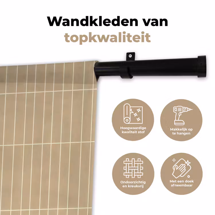 Verticaal - Wandtegel - Zand - Beige Wandkleed katoen klein 269 -sfeer2
