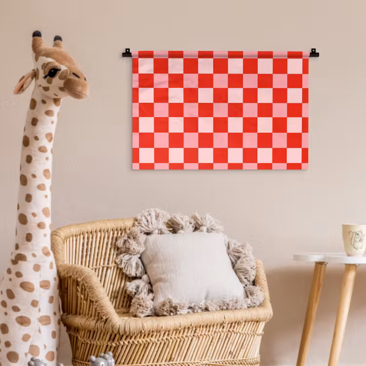 Vierkant - Klassiek - Rood Wandkleed katoen klein 269 -wsfeer5_kind