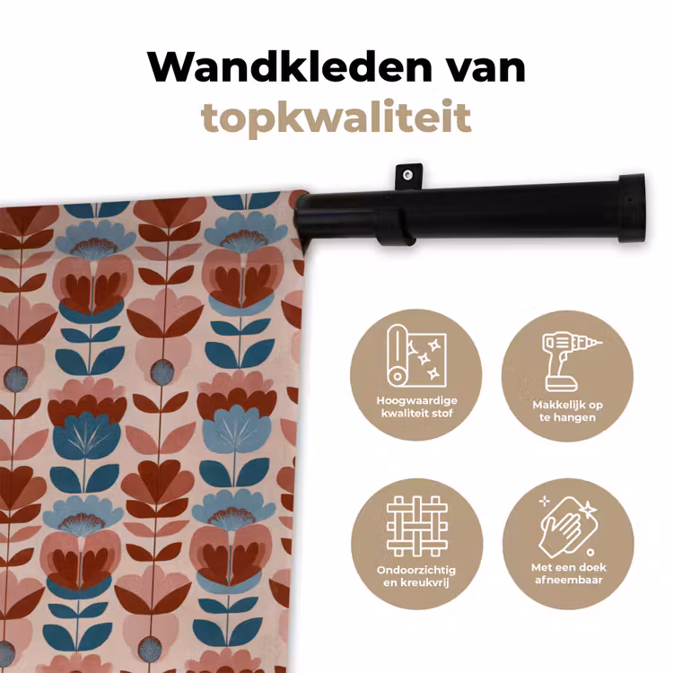 Vintage - Motief - Kleurrijk Wandkleed katoen klein 269 -sfeer2