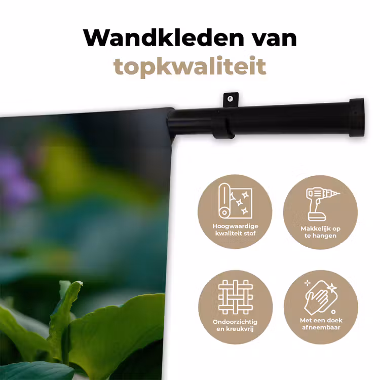 Viooltjes - Paars - Bloem - Bladeren Wandkleed katoen klein -sfeer2