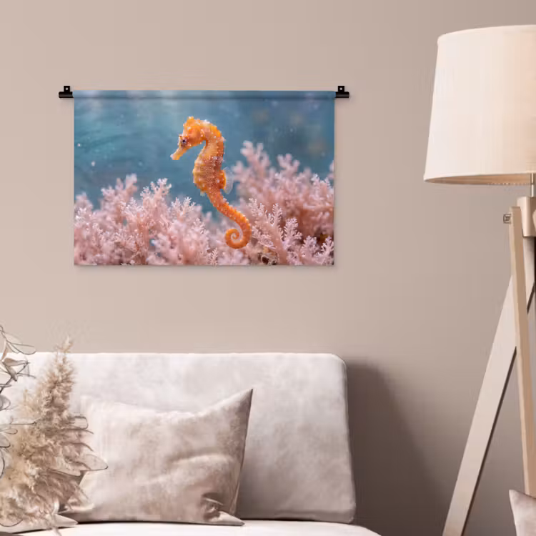 Vis - Koraal - Oceaan - Macro - Oranje Wandkleed katoen klein -sfeer4