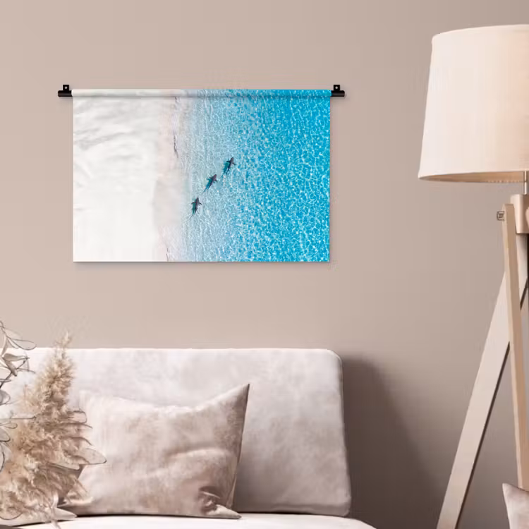 Vis - Oceaan - Strand - Turquoise - Natuur Wandkleed katoen klein -sfeer4