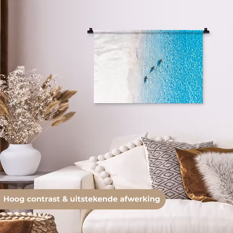 Vis - Oceaan - Strand - Turquoise - Natuur Wandkleed katoen klein -sfeer1