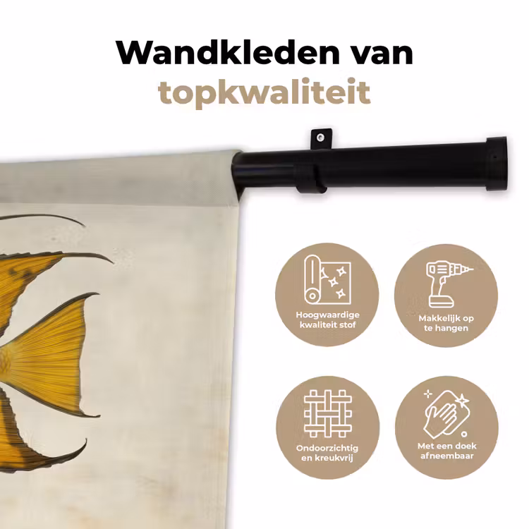 Vis - Sierlijk - Vinnen - Illustratie Wandkleed katoen klein -sfeer2