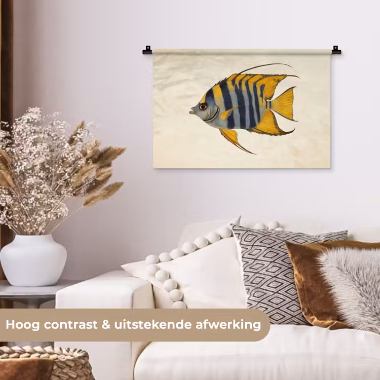 Vis - Sierlijk - Vinnen - Illustratie Wandkleed katoen klein -sfeer1