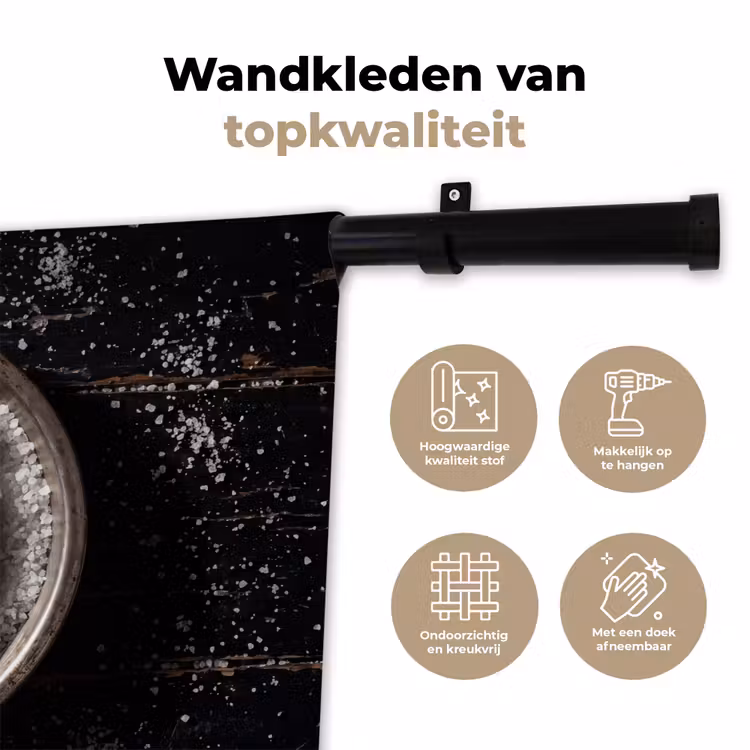 Wandkleed - Vis - Zout - Eten - Vis - Zout - Eten Wandkleed katoen klein