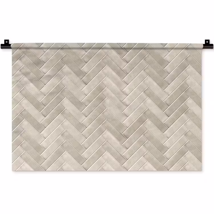 Visgraat - Wandtegel - Beige Wandkleed katoen klein 269 -zz3d