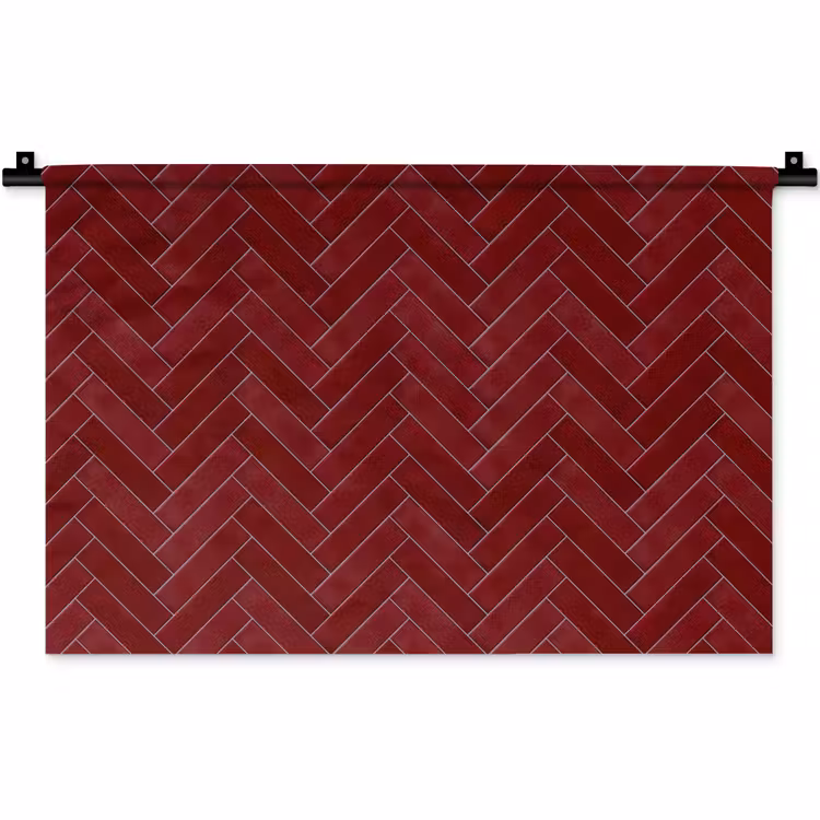 Visgraat - Wandtegel - Bordeaux - Rood Wandkleed katoen klein 269 -zz3d