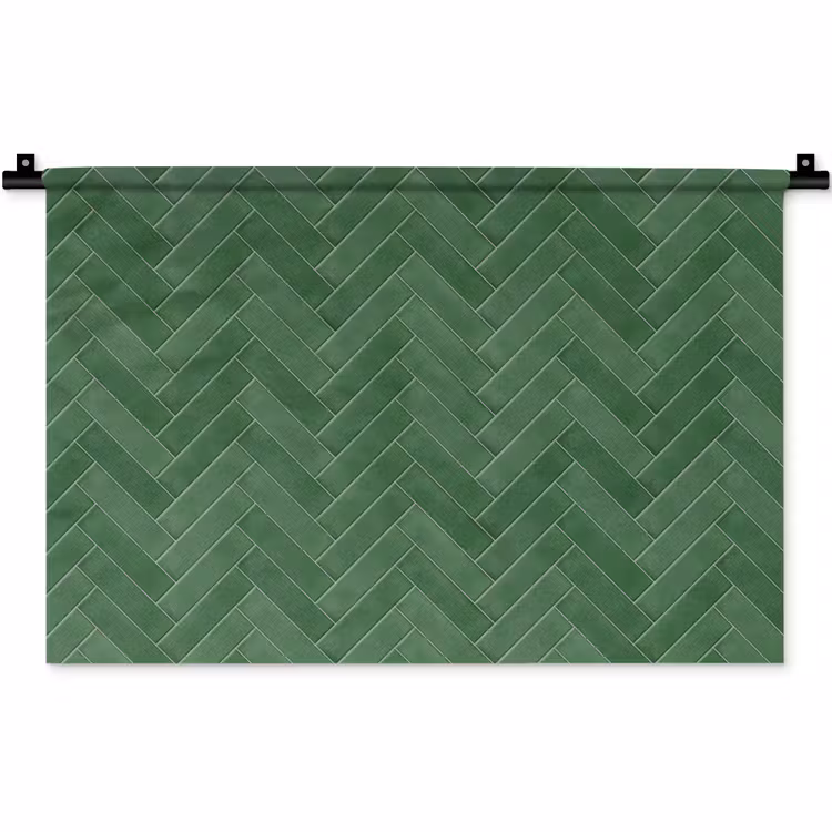 Visgraat - Wandtegel - Bosgroen Wandkleed katoen klein 269 -zz3d