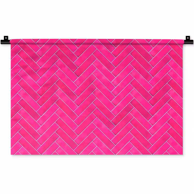 Visgraat - Wandtegel - Fuchsia - Roze Wandkleed katoen klein 269 -zz3d