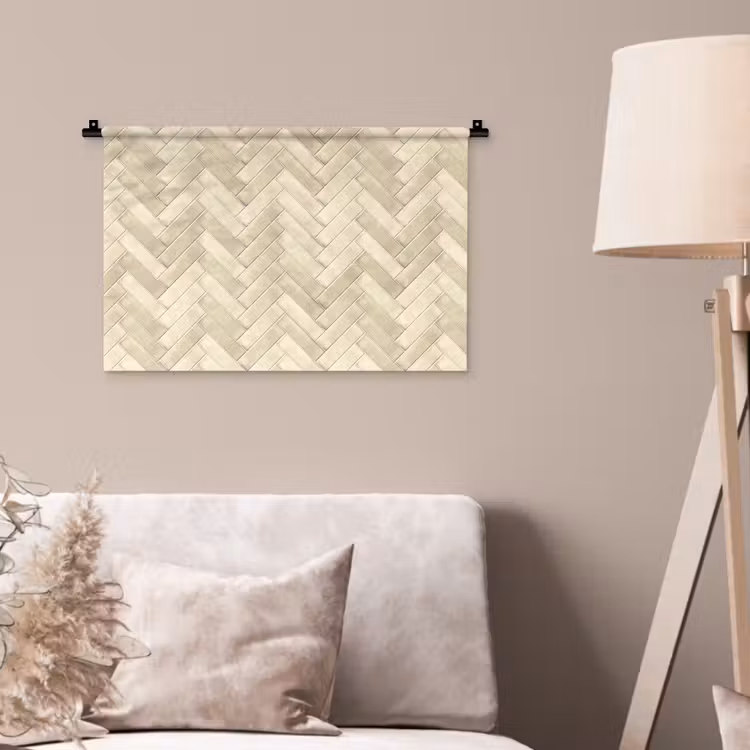 Visgraat - Wandtegel - Licht Beige Wandkleed katoen klein 269 -sfeer4
