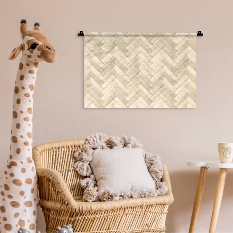 Visgraat - Wandtegel - Licht Beige Wandkleed katoen klein 269 -wsfeer5_kind
